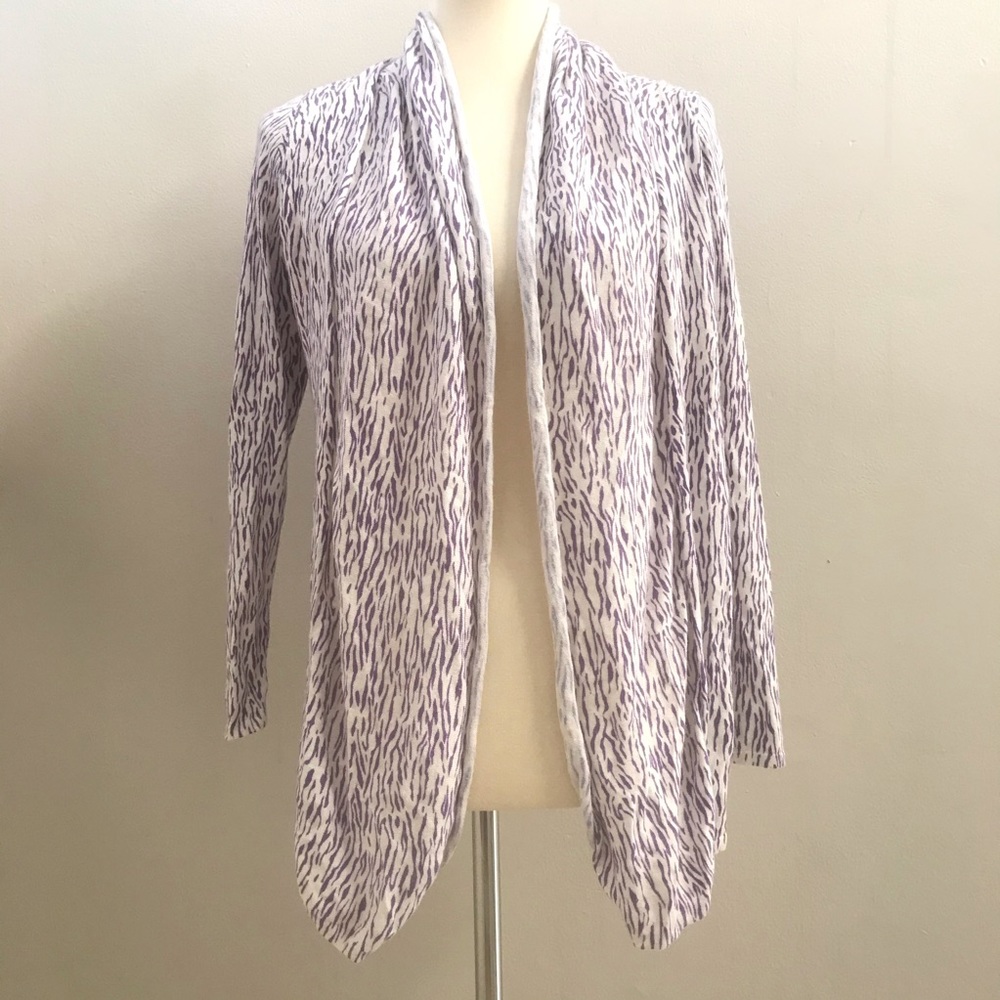 J. Mclaughlin Zebra Animal Print Open Cardigan Xs - image 1